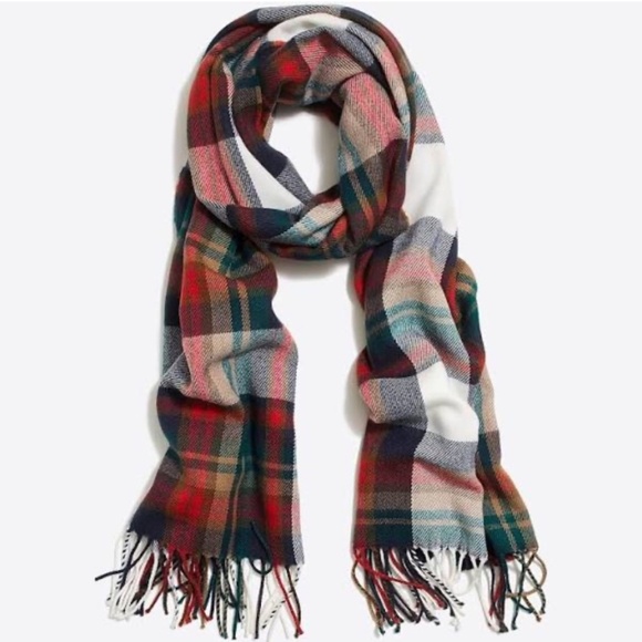 J.Crew Classic Plaid Scarf - Picture 1 of 5